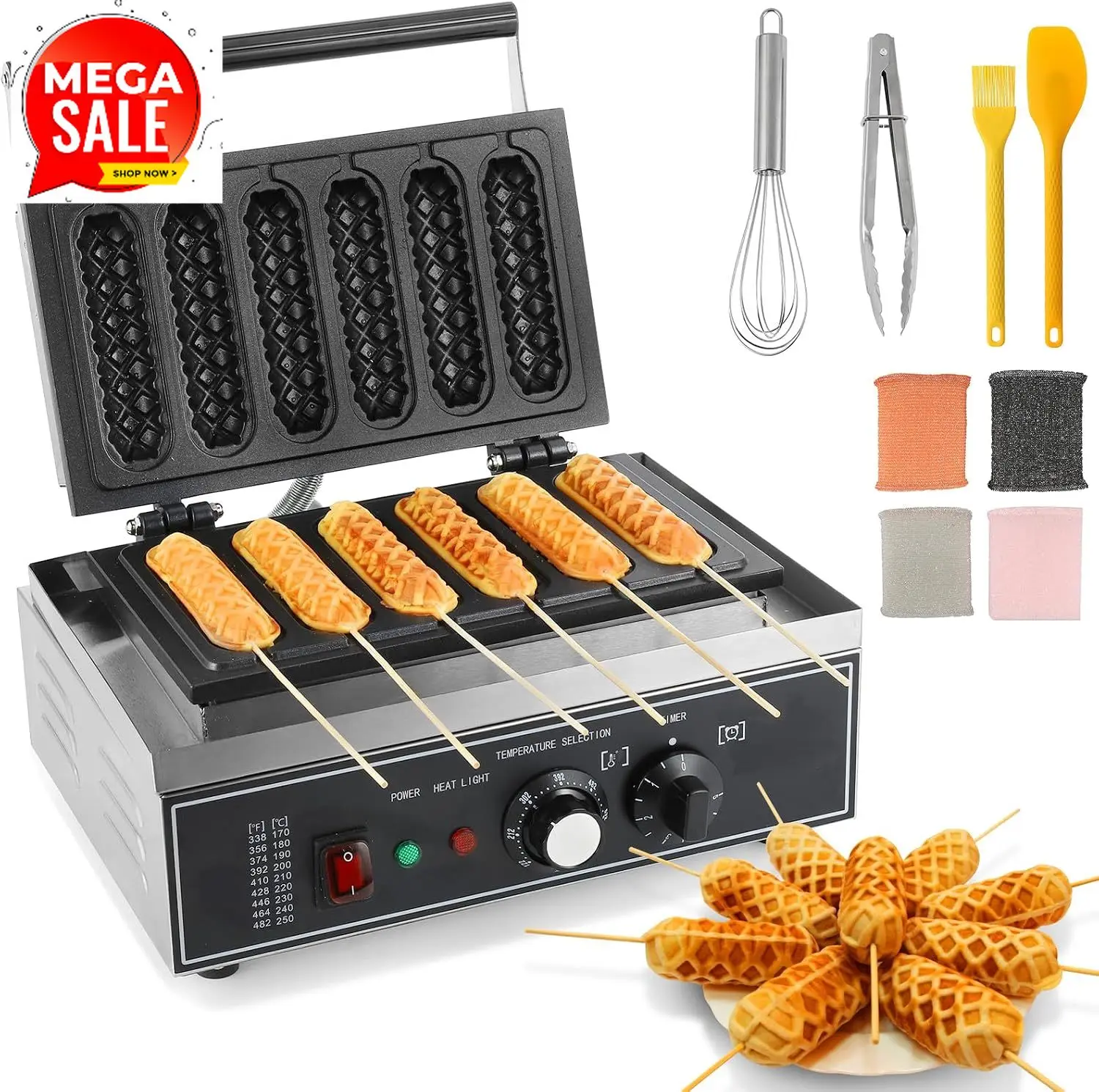 6 قطع من آلات صنع كورن دوج، 15 - مراجعة Corn Dog Stick وسعره